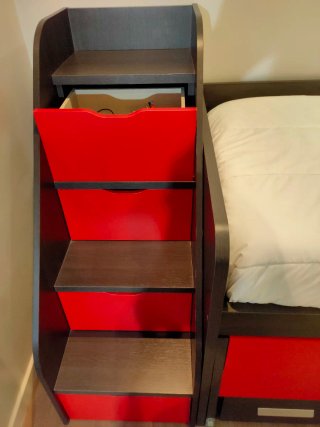 Cama 180x90 con cajones y escaleras