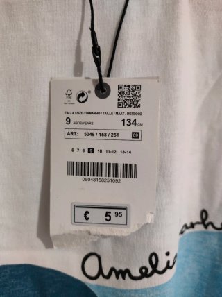 NUEVA Camiseta Zara Niñas (134cm, 9 años)