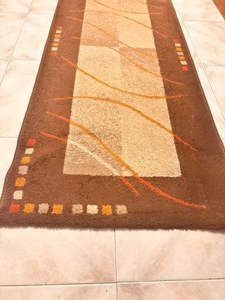 Alfombra Pasillera Beige y Marrón