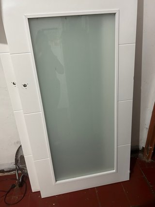 Puerta madera con cristal