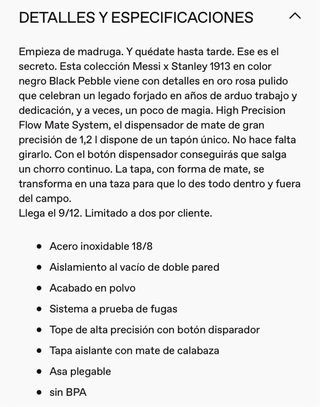 Termo Stanley Edición Messi