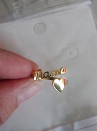 Anillo Mama con Corazón Plata
