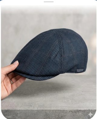 Gorra plana azul y gris