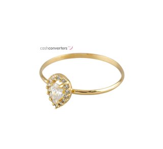 anillo oro 18k con piedra con circonita