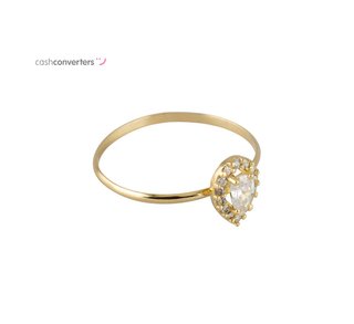 anillo oro 18k con piedra con circonita