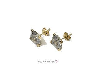 pendientes oro 18k con piedra con circonita