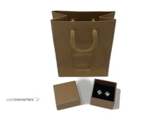 pendientes oro 18k con piedra con circonita