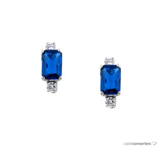 pendientes oro 18k con piedra con circonita