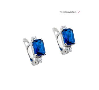 pendientes oro 18k con piedra con circonita
