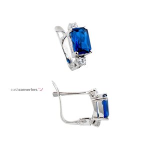 pendientes oro 18k con piedra con circonita