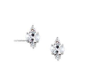 pendientes oro 18k con piedra con circonita