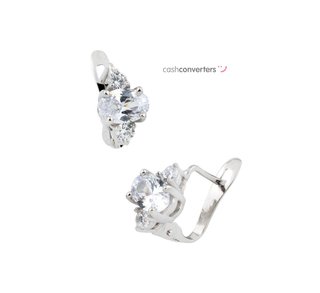 pendientes oro 18k con piedra con circonita