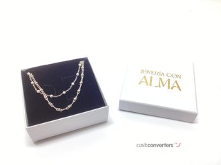 collar plata 925mm con piedra con perla 22.5cm