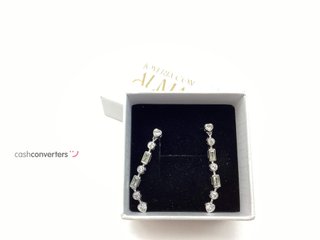 pendientes plata 925mm con piedra con circonita