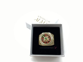 sello oro 18k con piedra con circonita