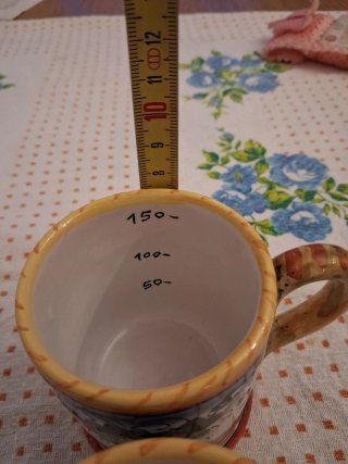 2 Tazze Ceramica Colorate Floreali dipinte a mano