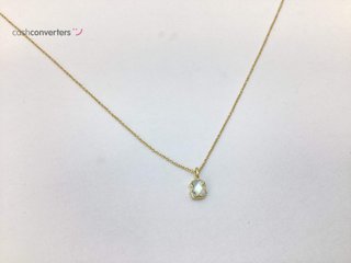 collar oro 18k con piedra con nacar 22cm