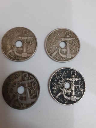 Lote 4 Monedas Ancla (1949 y 1963) Pátina Original