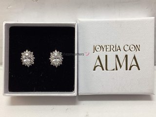pendientes plata 925mm con piedra con circonita