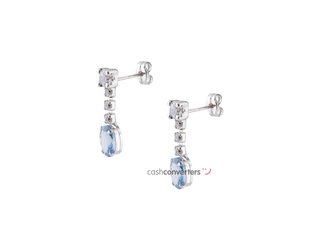 pendientes oro 18k con piedra con circonita