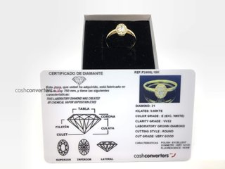 anillo oro 18k con piedra con diamante de laboratorio