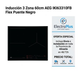 Placa Inducción AEG 60cm 3 Zonas IKI63310FB