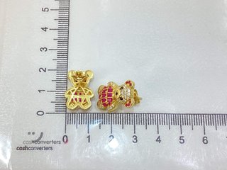 pendientes oro 18k con piedra con circonita