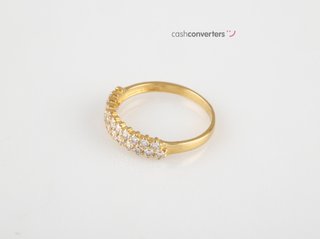 anillo oro 18k con piedra con circonita