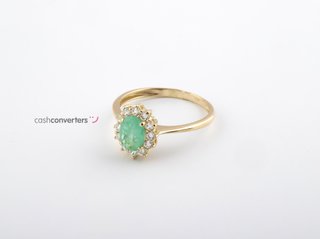 anillo oro 18k con piedra con circonita t. 20 (19,1 mm)