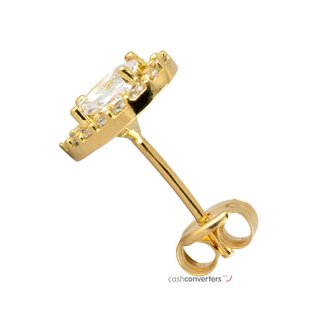 pendientes oro 18k con piedra con circonita