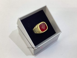 sello oro 18k con piedra con circonita t. 21 (19,42 mm)