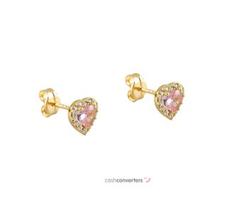 pendientes oro 18k con piedra con circonita