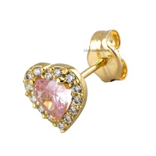 pendientes oro 18k con piedra con circonita