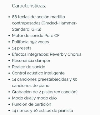 Cambio Piano Yamaha P115 +pedal+ funda+atril +acce