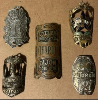 Lote 5 chapas placas bici antiguas