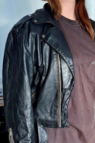 Chaqueta de cuero auténtico unisex