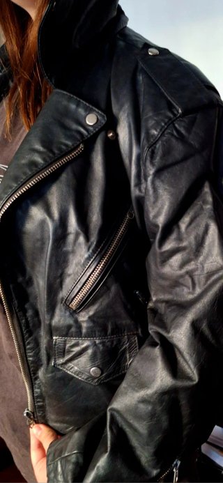 Chaqueta de cuero auténtico unisex