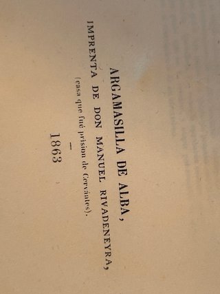 El Quijote de Argamasilla. 1863