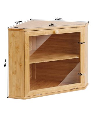 Mueble de esquina para pan de bambú