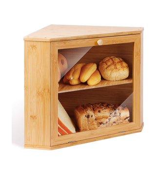 Mueble de esquina para pan de bambú