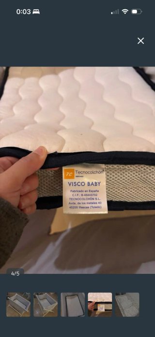 Cuna moisés con colchón viscoelástico