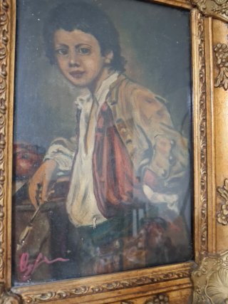 Antico quadro con cornice dorata