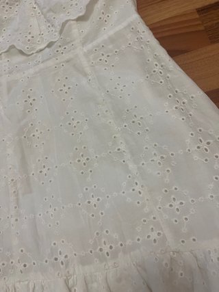 Vestido Zara bordado blanco XS