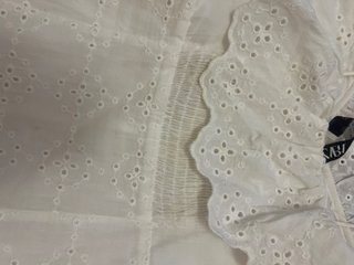 Vestido Zara bordado blanco XS
