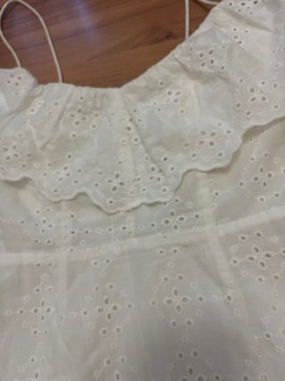 Vestido Zara bordado blanco XS