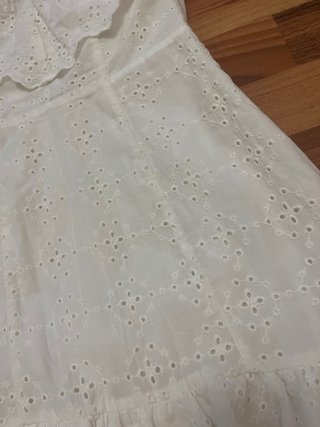 Vestido Zara bordado blanco XS