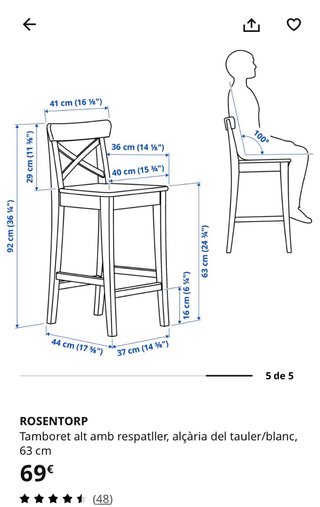 Taburetes Ikea bianchi (3 unità)
