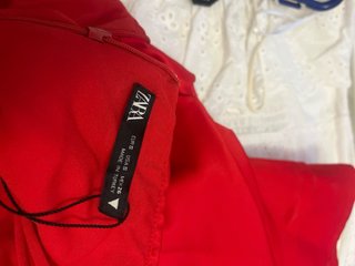 Vestido Zara Drapeado Rojo Talla S