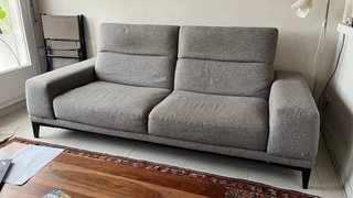Sofá Natuzzi Borghese 3 plazas tela gris