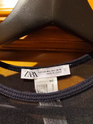Vestito Zara Nero con Spalla Trasparente
